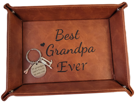 Best Grandpa Leather Tray
